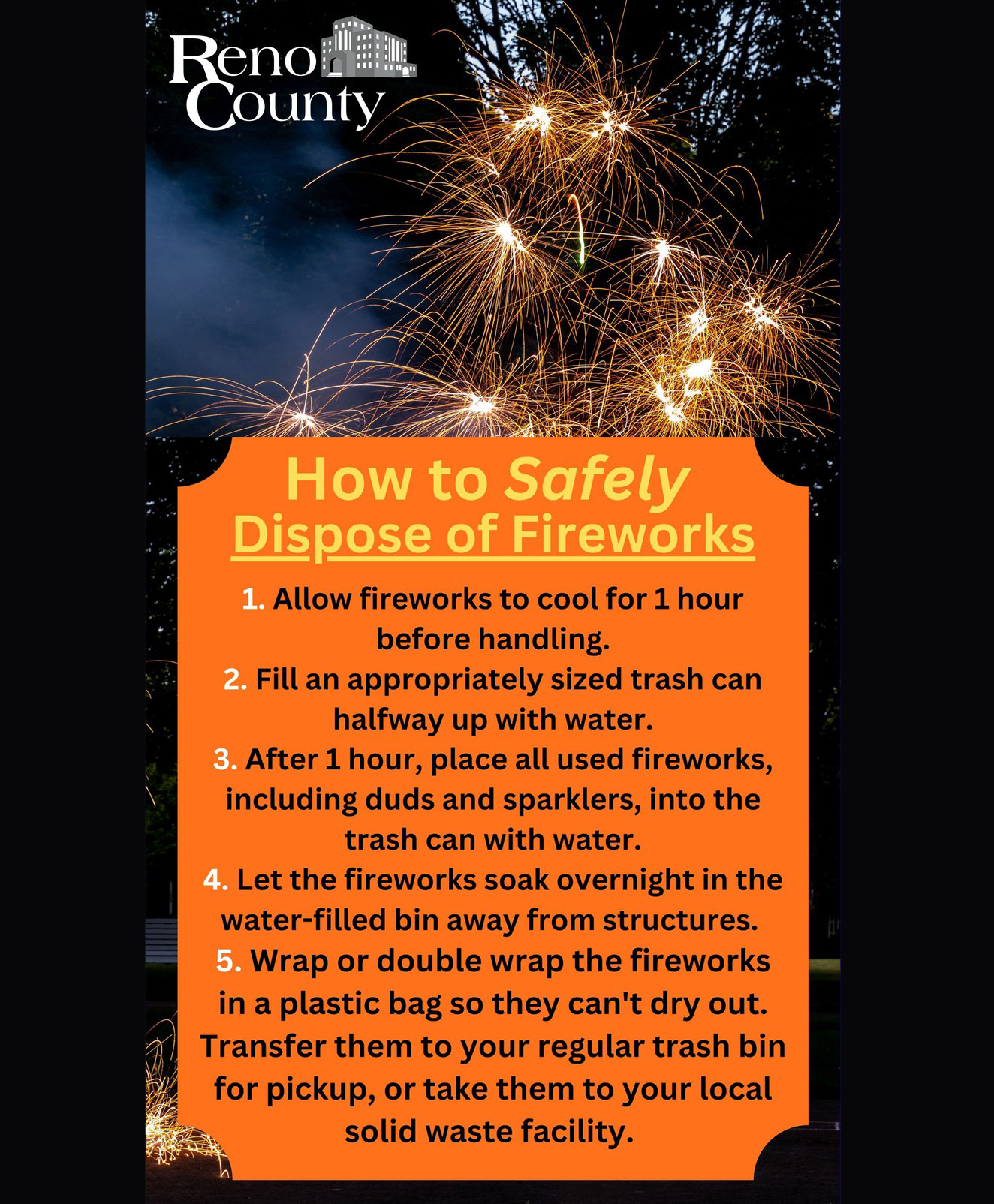 Take time to make sure to safely dispose of fireworks - you'll be glad you did! - News Image